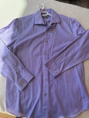 Kenneth Cole Men's Lavender Button-Front Dress Shirt